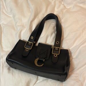 Vintage Chloe Black Leather Handbag with Gold Hardware